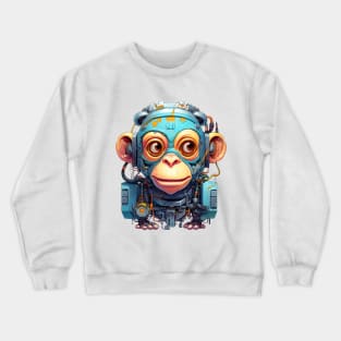 Cartoon monkey robot. T-Shirt, Sticker. Crewneck Sweatshirt